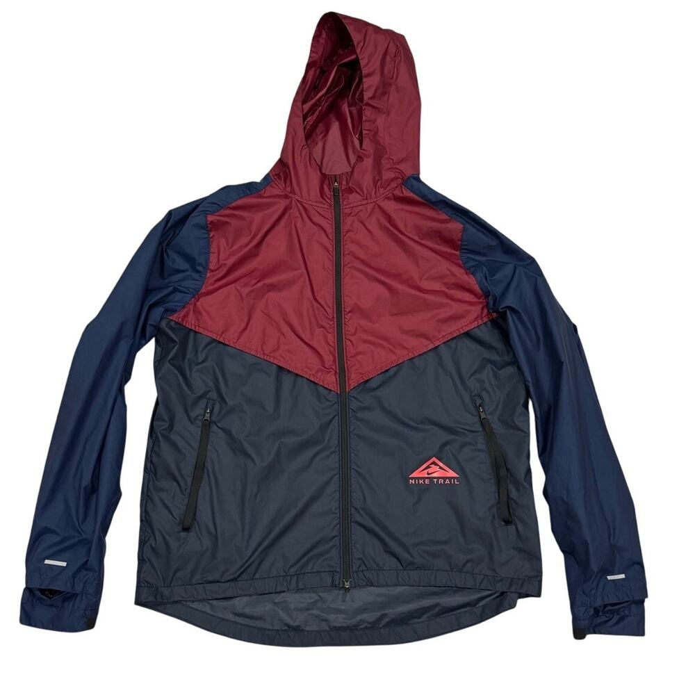 Nike Windrunner Trail Jacket Mens L Storm-FIT Full Zip Navy Red CZ9054-638